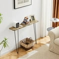 thumbnail image 5 of NOZE Wall-Mounted Side Console Sofa Table  Natural Wood Table for Entryway Living Room with Two Iron Feet, Washed White, 5 of 15