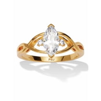 PalmBeach Jewelry Marquise Cut Cubic Zirconia 14k Yellow Gold-plated Simulated Birthstone Ring