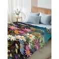 thumbnail image 5 of Spring Floral Flat Sheets Only Twin XL Size, Soft Breathable Bed Top Sheets for Mattress, Colorful Daisy Summer Botanical Butterfly Luxury Bedding Flat Sheets for Home Hotel Bedroom Bed Protection, 5 of 9