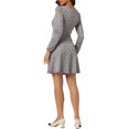 thumbnail image 3 of INSPIRE CHIC Women's Fall Square Neck Long Sleeves a-Line Plaids Dress M Pinks, 3 of 6