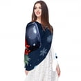 thumbnail image 5 of Christmas Snowman Light and Breathable Chiffon Yarn Silk Scarf - Translucent 180*73 Size for Women, 5 of 6