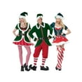 thumbnail image 6 of Men's Christmas Elf Costume Christmas/Women's Santa Claus Costume with Stocking Christmas Tree Coat with Pants/Splicing Dress for House Party, 6 of 7