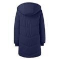 thumbnail image 6 of adviicd Womens Winter Long Coats Teddy Fleece Lined Jacket Plus Size Warm Thicken Hooded Windproof Quilted Puffer Jackets (Navy, XL), 6 of 6