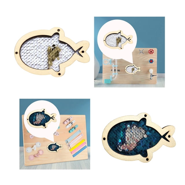 Kids Busy Board Lentejuelas Sensory Busy Board Accesorios para Juguetes de Viaje 2x perfke Material de tablero ocupado