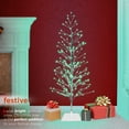 thumbnail image 4 of Alpine Corporation 60/68-Inch Silver Christmas Tree with Green LED Lights, 4 of 13