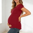 thumbnail image 3 of Diufon Maternity Tops for Women Short Sleeve Crewneck Pregnancy Pleated Tunic Shirts Casual Soft Nursing Blouse, 3 of 9