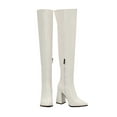 thumbnail image 5 of Boots for Women Knee High Fashion Casual Leather Pointed Toe Chunky Heel over The Knee Tall Boots Winter Fall Long Dress Knee-High Boots, 5 of 6