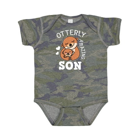 

Inktastic Otterly Amazing Son with Mother and Child Otter Gift Baby Boy Bodysuit