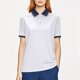 thumbnail image 2 of Negro Camisa de Manga Corta Mujeres Sólido Deportes Solapa Camisa Seca, Unisex Manga Corta Ropa de Trabajo Superior para Ocasional, 2 of 8