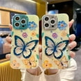 thumbnail image 3 of Colorful Butterfly Flowers Phone Case Compatible with iPhone Case for Women Girls (Golden,iPhone 15 Pro Max), 3 of 7