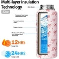 thumbnail image 2 of Bow Water Bottle 32oz Vacuum Insulated Thermoses with Straw Lid Bow Gifts for Women Girls Cute Stainless Steel Travel Tumbler Cup, 2 of 6