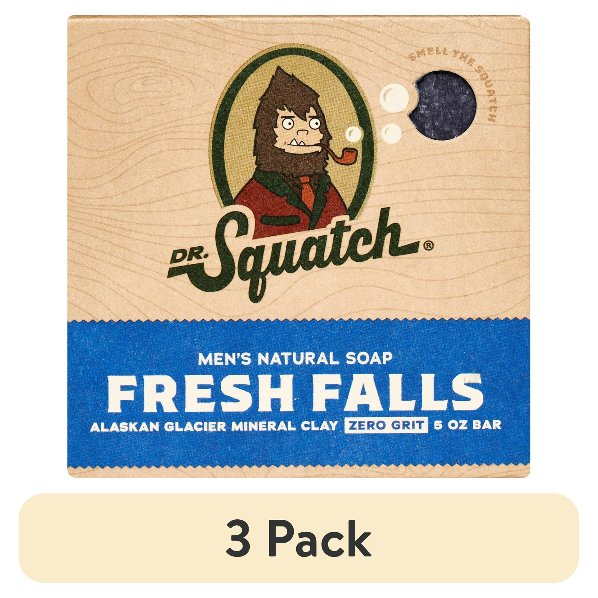 (3 pack) Dr. Squatch Men's Soap, Natural Bar Soap for Men, Fresh Falls, 5 oz
