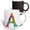 Multicolor, variant on 3drose, Colorful Monogram Letter A, 11oz Two-tone Blue Mug