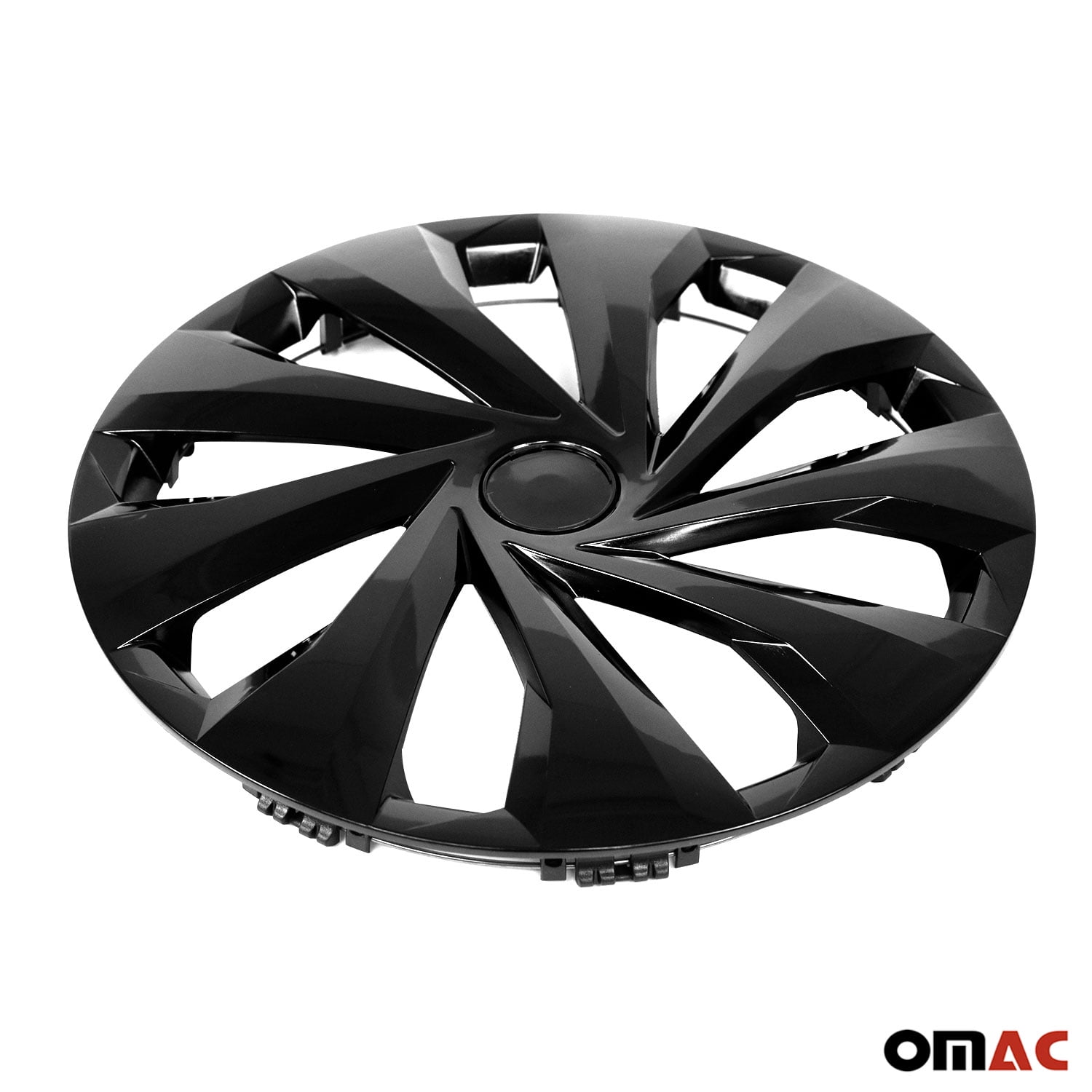 OMAC Durable Protective Honda Hubcap, 15" Wheel Covers, ABS, Black, Easy Installation, 4 Pack