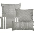 thumbnail image 3 of ESCA 7-Piece Yamilla Gray Embroidery Comforter Bedding Set OEKO-TEX Standard 100, Breathable, All Season, Soft & Lightweight - King/Cal King Size, 3 of 4
