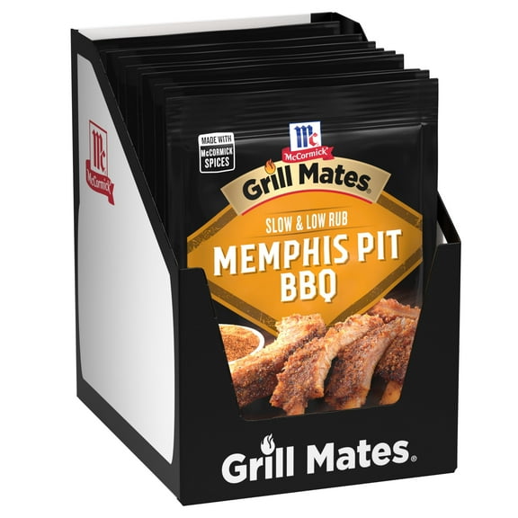 McCormick Grill MatesUMRT Slow & Low Memphis Pit BBQ Rub, 2.25 oz (Pack of 10)