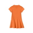 thumbnail image 3 of HAJWOH Girls Short Sleeve Summer Polo Shirt Dress Kids Casual Pleated School Uniform Polo Dresses Orange 8-9 Years, 3 of 3