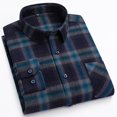 thumbnail image 4 of XDZJLR Men Shirts Long Sleeved Pure Wool Plaid Plus Size Fashion Tops, 4 of 5