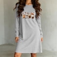 thumbnail image 5 of SimpleJoyi Womens Pajama Fashion Casual Print Long Sleeve Crewneck Midi Nightgown, 5 of 7