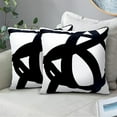 thumbnail image 6 of Black and White Throw Pillow Covers Set of 4 18x18 Inches Grey Abstract Modern Geometric Square Cushion Cases for Sofa Bed Couch Elevate Your Space with Sophisticated Decor,Black,17.71x17.71", 6 of 9