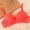 Orange, variant on Wireless Bra for Women, Thin Lace Bralette with Light Padding, Breathable Everyday Underwire-Free T-Shirt Bra in Solid Colors for Plus Size