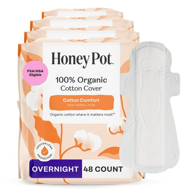 Almohadillas sanitarias The Honey Pot Company sin hierbas durante la noche