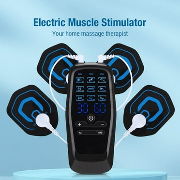Portable Machine Massager Tens Unit Replacement Pads,Electrode Pads for Back Neck Massager 3-in-1 Unit Muscle Stimulator EMS Dual Channel with 10 Reusable Electrode Pads,Silver