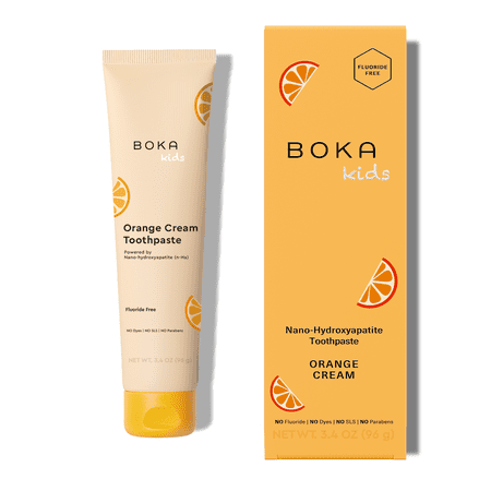 Boka Fluoride Free  Nano-Hydroxyapatite Kids Toothpaste  Orange Cream  3.4oz
