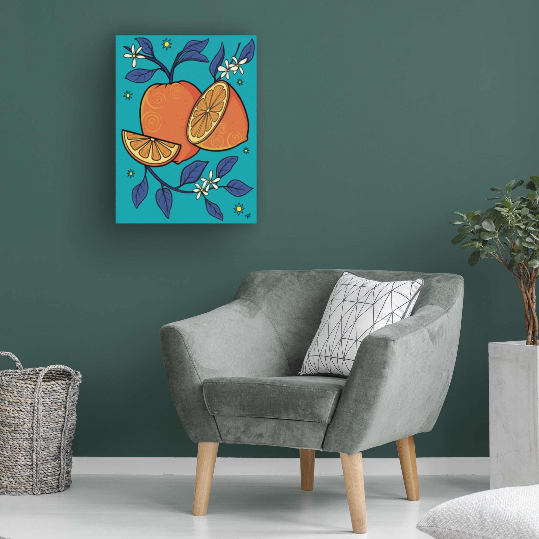 Canvas Wall Art - Rachel Feirman 'Oranges' Wall Art for Living Room, Bedroom, or Office Décor by Trademark Fine Art - 35 x 47 Inches