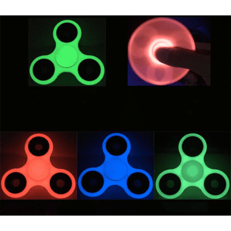 Glow in the Dark Luminous Fidget Hand Finger Tri Spinner Stress Toy (Best Glow In The Dark Spinner)