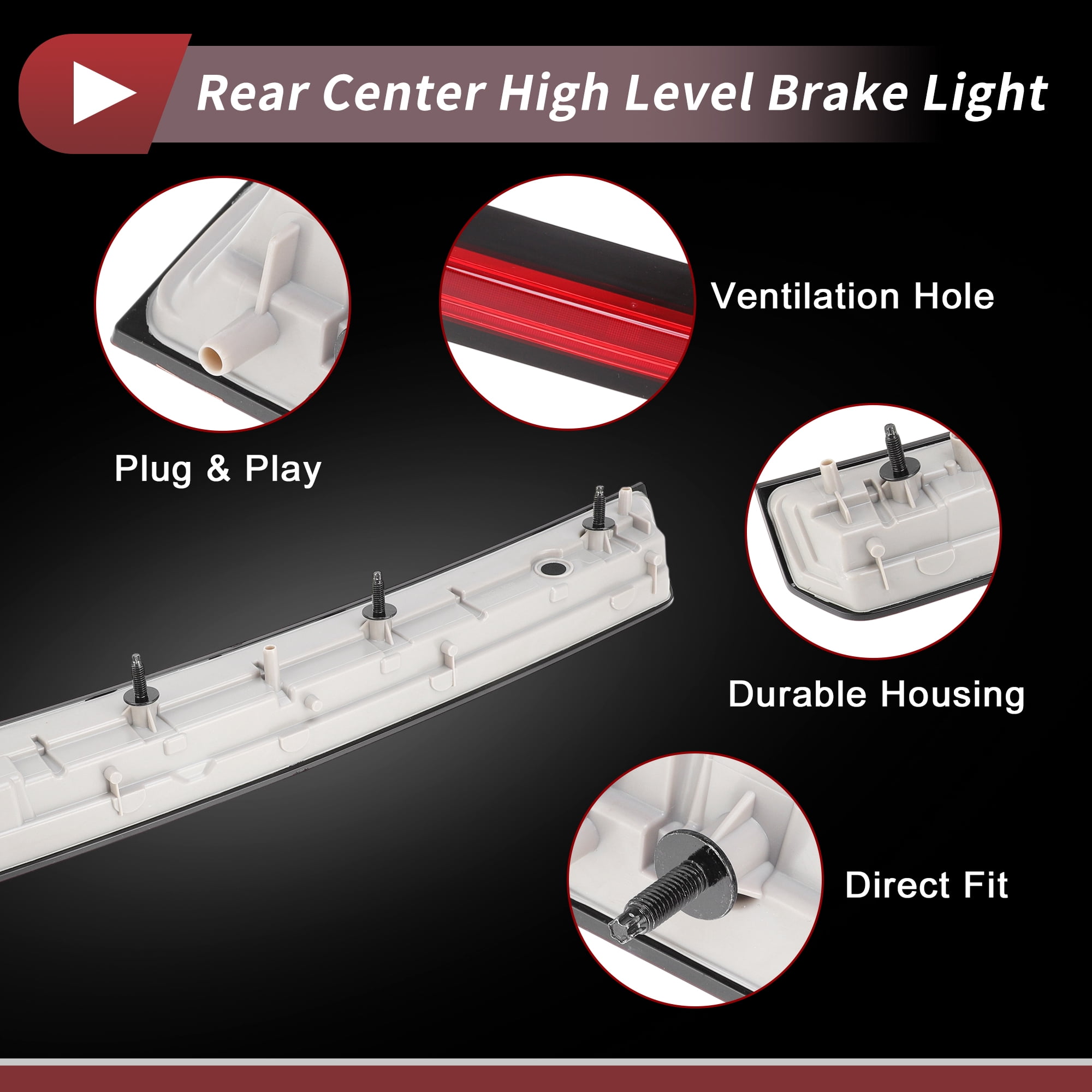 Unique Bargains LED Third Brake High Mount Stop Light for Chevrolet Tahoe 2015-2020