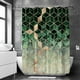 thumbnail image 3 of Black Cortina de ducha de baño impermeable de baño geométrico moderno, 3 of 3