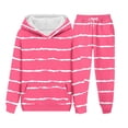 thumbnail image 6 of MKOSPLRT Kids Sweatsuits 2 Piece Set Striped Tracksuits Fleece Hoodies Jogger Sweatpants Baggy Fall Outfits with Pocket 4-15Y, 6 of 6