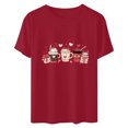 thumbnail image 5 of VKOYWKM Women's Valentine's T Shirts Love Heart Print Tees Short Sleeve Crew Neck Holiday T-Shirts Valentines Day Gifts, 5 of 7