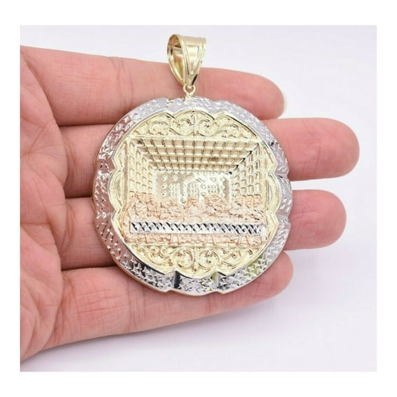 Diamond-Cut HUGE Apostles Last Supper Unisex Adult Pendant 10K 3-Tone Gold - 14.20 Gr, GOLDUM NYC