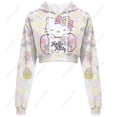 thumbnail image 1 of Hello Kitty Chandail en Molleton Court à Manches Longues pour Femmes, Motif, Chandail Noir, Chandail à Capuchon de Mode pour Femmes, 1 of 7