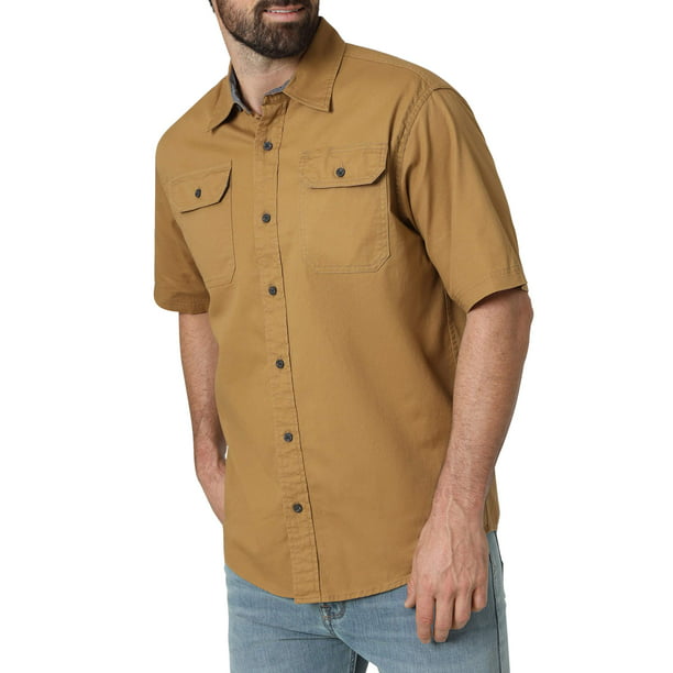 Wrangler Men's Short Sleeve Comfort Stretch Woven Shirt 