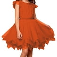 thumbnail image 2 of ZHOGXU Big Kids Girls Skirt Elastic Waist Solid Color Asymmetrical Layered Mesh Comfortable Stylish Tutu Skirts For Party And Stage Performance Orange1 One Size (Xs), 2 of 4
