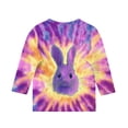 thumbnail image 4 of Cowsor Tween Boys Girls Easter Graphic Printed 3/4 Sleeve Crew Neck Basic Tee Lightweight Casual Layering Top for Kids, 4 of 5
