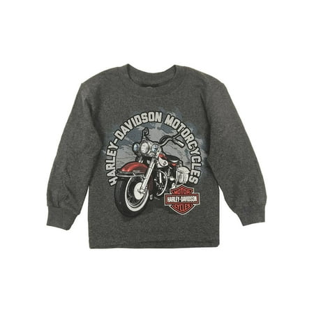- Harley-Davidson Big Boy's Biker Sidekick Long Sleeve Shirt, Charcoal Heather, Harley Davidson