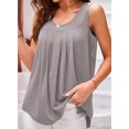 thumbnail image 6 of Eytino Womens Tank Tops Summer Crewneck Pleated Tank Top Casual Scoop Neck Camisole Tank S-2XL, 6 of 8
