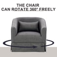 thumbnail image 3 of Historyli Go5H Swivel Barrel Chair With Rectangular Storage Ottoman, Modern Leisure Lounge Club Armchair With 360° Swivel Metal Base, For Living Room, Bedroom, Office, 3 of 9