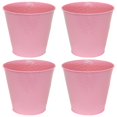 thumbnail image 2 of Sunnydaze Indoor/Outdoor Organizational and Decorative Galvanized Steel Bucket or Planter with Imprinted Hexagon Pattern - Pink - 4pk, 2 of 8