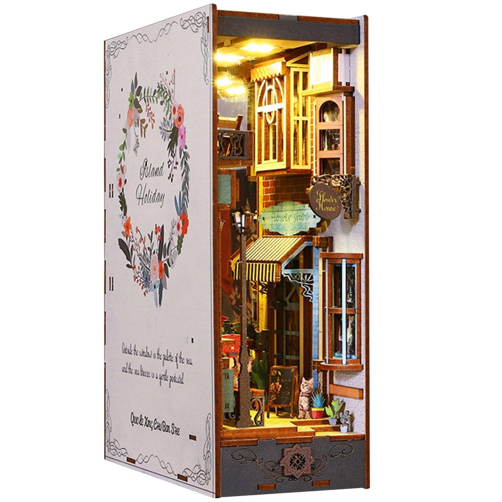 Kit Book Nook ROBOTIME – Maison De Poupée En Bois à Assembler, Décoration De Bibliothèque, Cadeau Créatif Style Chinois