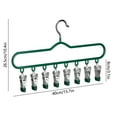 thumbnail image 3 of Clothes Hanger with Clips, Stainless Steel Green Organzer Hanger With 8 Clips, Used for Hanging Socks, Small Clothes, Hats, Towels and Gloves, 3 of 6