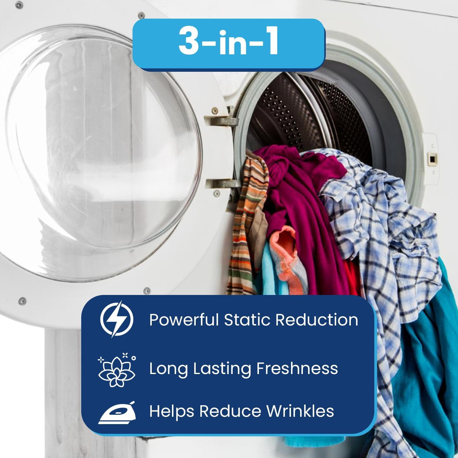 Soft and Fresh Dryer Sheets, 320 Sheets (Pack of 2, 160ct Each) - 3-in-1 Anti Static Wrinkle Release Scented Dryer Sheets - Ideal for All Dryers - Fabric Softener Sheets w/Fresh Scent
