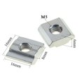 thumbnail image 4 of Odinest Tuercas en T Tuercas deslizantes en T Serie 30 M5 Deslizamiento roscado en preensamblaje para marco de extrusiones de aluminio 30x30 con perfil 3030 Sereis Ranura de 8 mm para enrutador CNC Im, 4 of 5