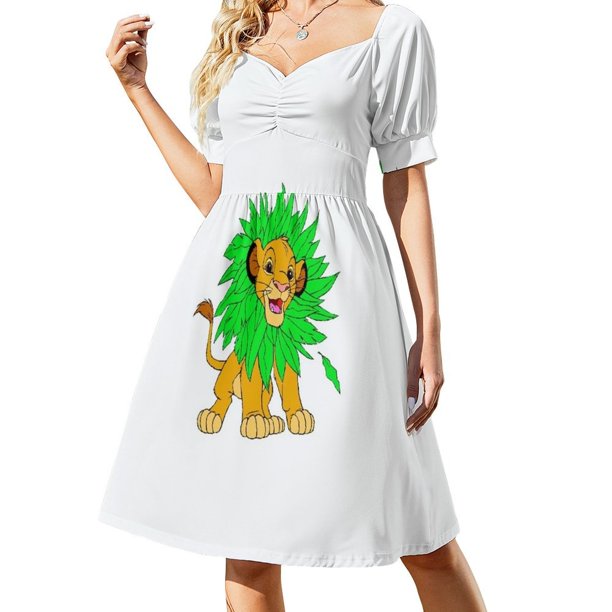 Lindo simba cub face 2 vestido de manga corta vestido de verano para mujer 2025 trajes de verano para mujer 2025 vestido de verano para mujer 2025