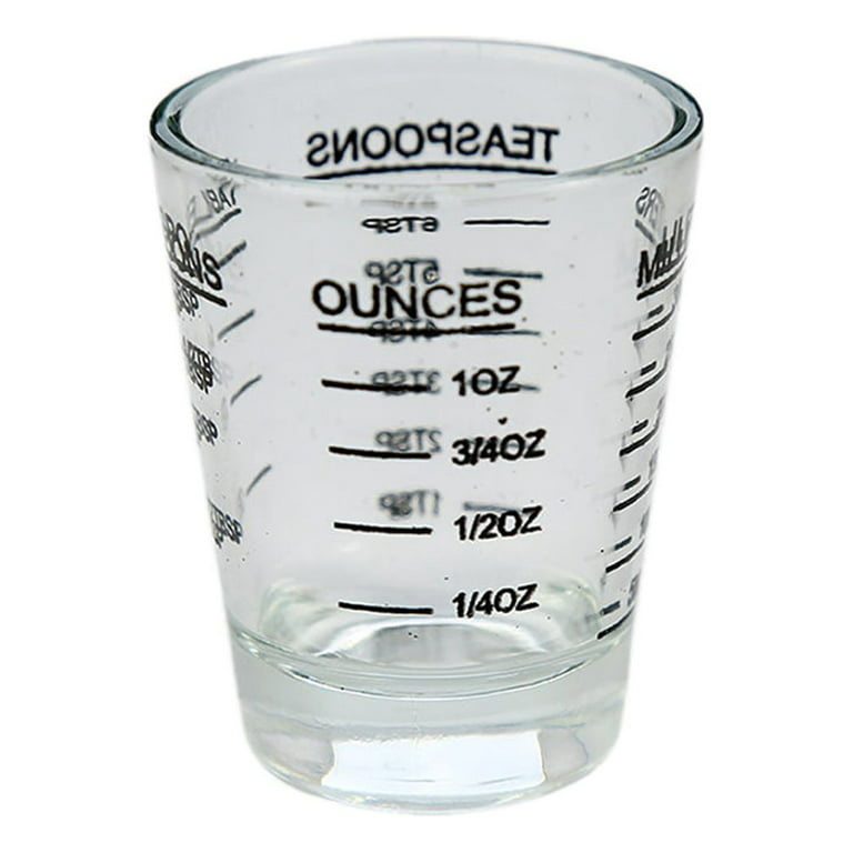 3 Pieces Mini Measuring Cups Glass in 1, 3, 4 Ounces, Clear Shot
