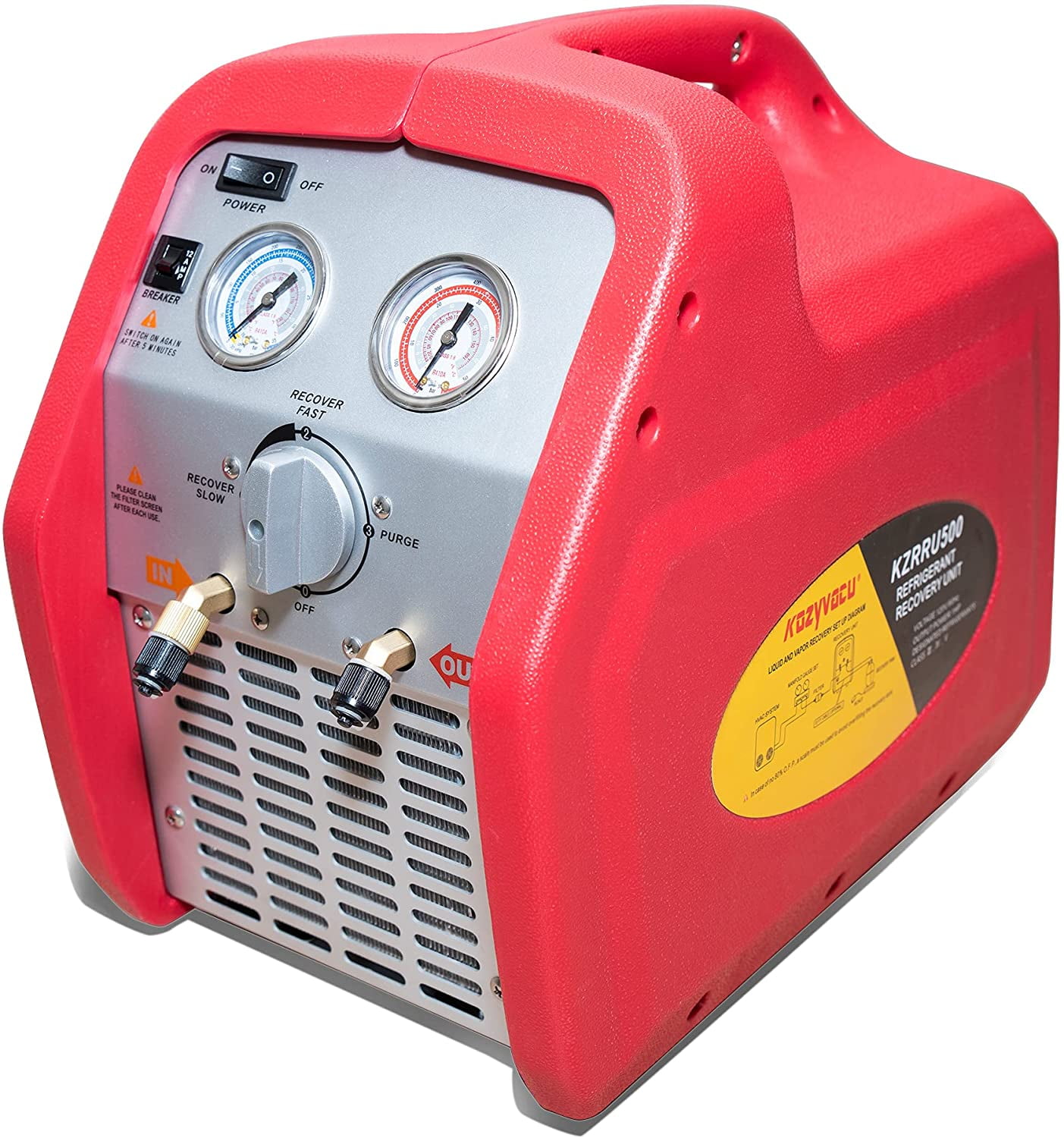 Kozyvacu 1HP Oilless Portable Refrigerant Recovery Machine for Both